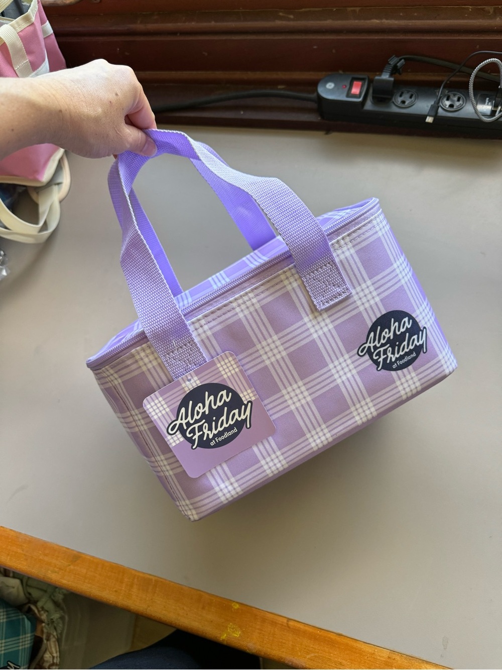 Foodland Palaka Lavender Insulated Lunch Tote Bag BNWT